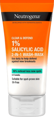 NEUTROGENA МАСКА ЗА ЛИЦЕ CLEAR & DEFEND ПОЧИСТВАЩА СЪС САЛИЦИЛОВА КИСЕЛИНА 150МЛ