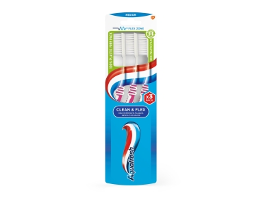 AQUAFRESH ЧЕТКА ЗА ЗЪБИ CLEAN & FLEX 3БР