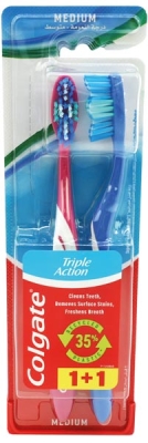 COLGATE ЧЕТКА ЗА ЗЪБИ TRIPLE ACTION 1+1