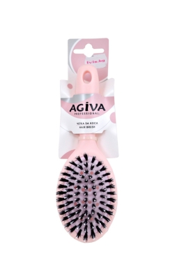AGIVA ЧЕТКА ЗА КОСА ЕСТЕСТВЕН КОСЪМ РОЗОВА 86061-Р