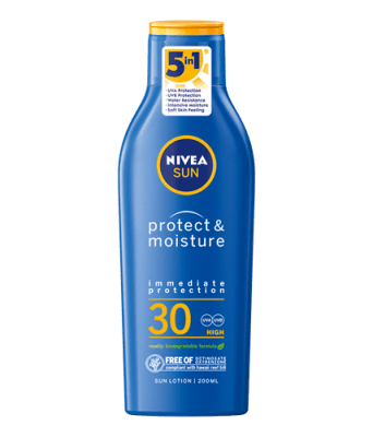 NIVEA СЛЪНЦЕЗАЩИТЕН ЛОСИОН PROTECT & MOISTURE SPF30 200МЛ