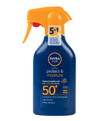 NIVEA СЛЪНЦЕЗАЩИТЕН СПРЕЙ SUN PROTECT & MOISTURE SPF50+ 270МЛ