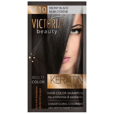 VICTORIA ШАМПОАН ОЦВЕТИТЕЛ ЗА КОСА BEAUTY KERATIN THERAPHY 40МЛ 10 ЧЕРНО