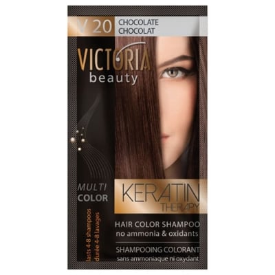 VICTORIA ШАМПОАН ОЦВЕТИТЕЛ ЗА КОСА BEAUTY KERATIN THERAPHY 40МЛ 20 ШОКОЛАД
