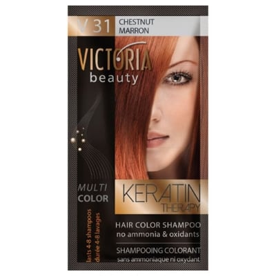 VICTORIA ШАМПОАН ОЦВЕТИТЕЛ ЗА КОСА BEAUTY KERATIN THERAPHY 40МЛ 31 КЕСТЕН