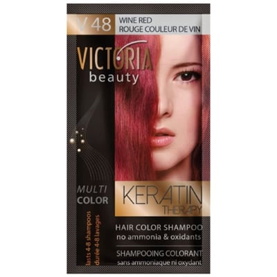 VICTORIA ШАМПОАН ОЦВЕТИТЕЛ ЗА КОСА BEAUTY KERATIN THERAPHY 40МЛ 48 ВИНЕНО ЧЕРВЕНО