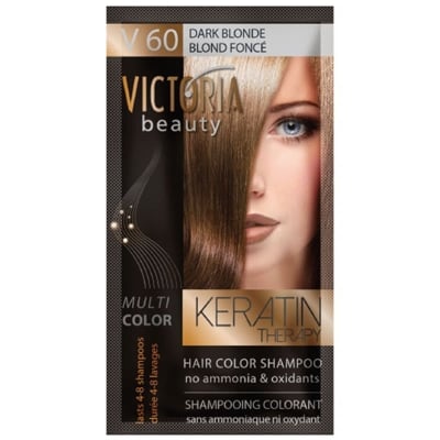 VICTORIA ШАМПОАН ОЦВЕТИТЕЛ ЗА КОСА BEAUTY KERATIN THERAPHY 40МЛ 60 ТЪМНО РУС