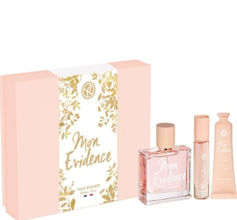 YVES ROCHER КОМПЛЕКТ 24 EVIDENCE EDP 50МЛ+EDP 8МЛ+КРЕМ ЗА РЪЦЕ 30МЛ ЗА ...