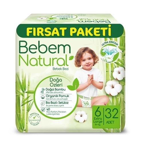 MOLFIX ПАМПЕРС BEBEM NATURAL 15+КГ /6-ЦА/ 32БР | Магазини Ivis: Парфюми ...