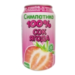 СИМПАТИКО НАПИТКА 100% СОК ЯГОДА КЕН 330МЛ