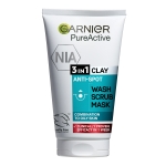 GARNIER ИЗМИВАЩ ГЕЛ ЗА ЛИЦЕ PURE ACTIVE 3 IN 1 ЗА МАЗНА КОЖА 150МЛ
