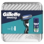 GILLETTE MACH 3 КОМПЛЕКТ PЕЗЕРВНИ НОЖЧЕТА 1БР + ГЕЛ ЗА БРЪСНЕНЕ 200МЛ + МЕТАЛНА КУТИЯ ЗА МЪЖЕ