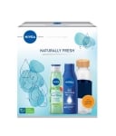 NIVEA КОМПЛЕКТ NATURALLY FRESH МЛЯКО ЗА ТЯЛО 250МЛ + ДУШ ГЕЛ 300МЛ + БУТИЛКА ЗА ВОДА ЗА ЖЕНИ